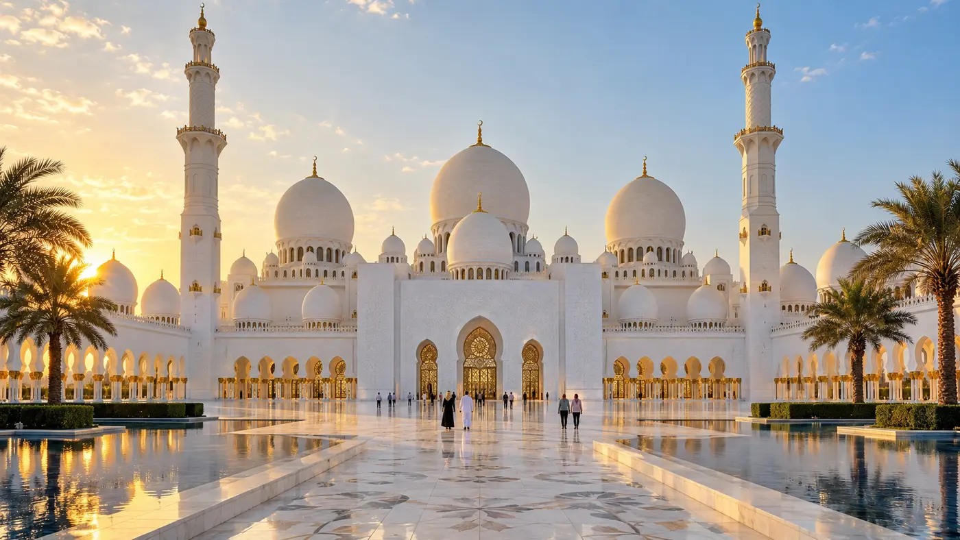 Sheikh Zayed Grand Mosque during an Abu Dhabi city tour from Dubai
