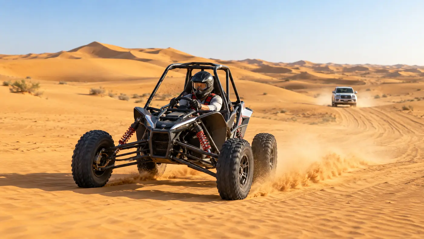 Solo one-seater dune buggy ride Solo one-seater dune buggy ride