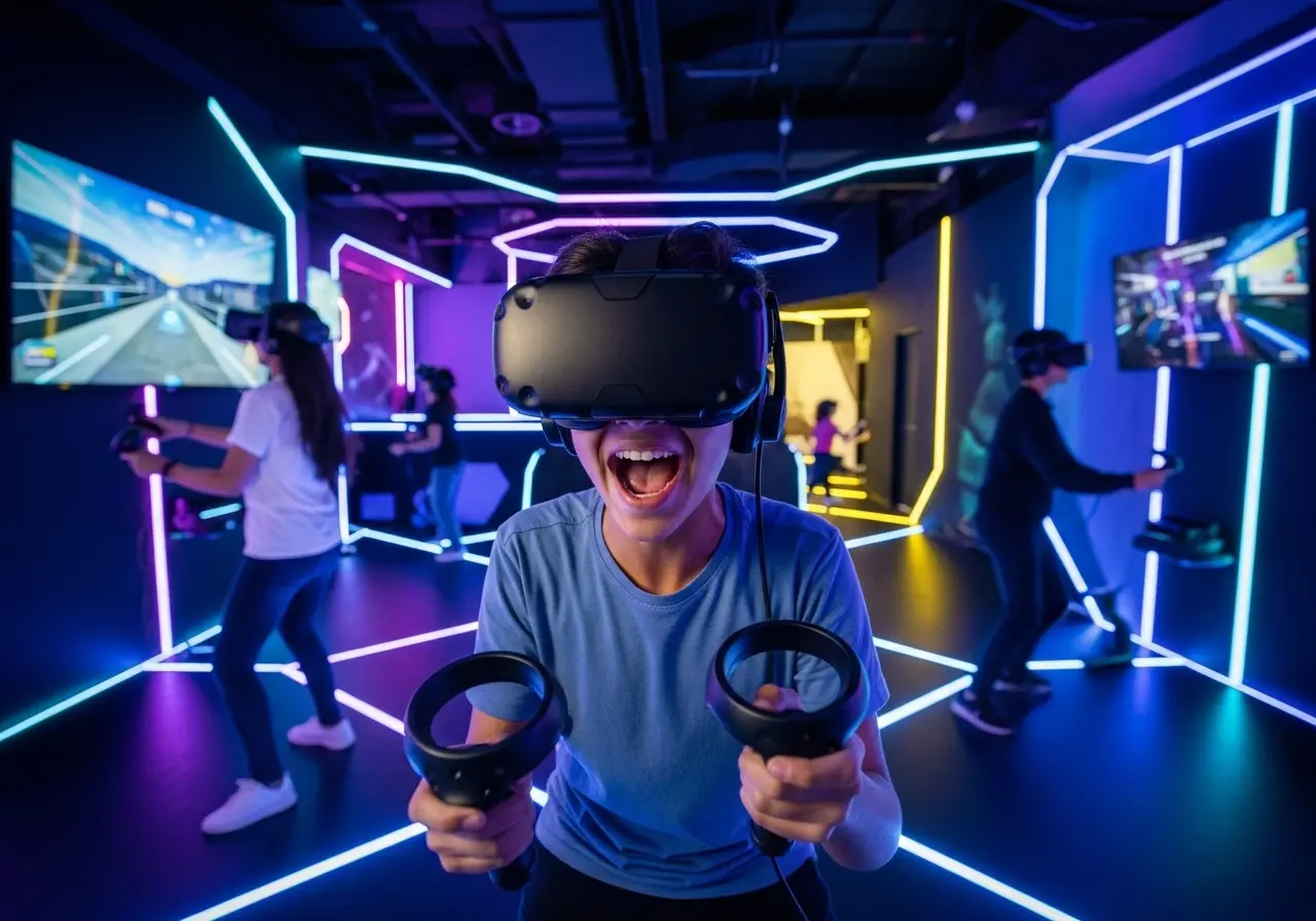 A person immersed in a thrilling Dubai VR Park experience.
