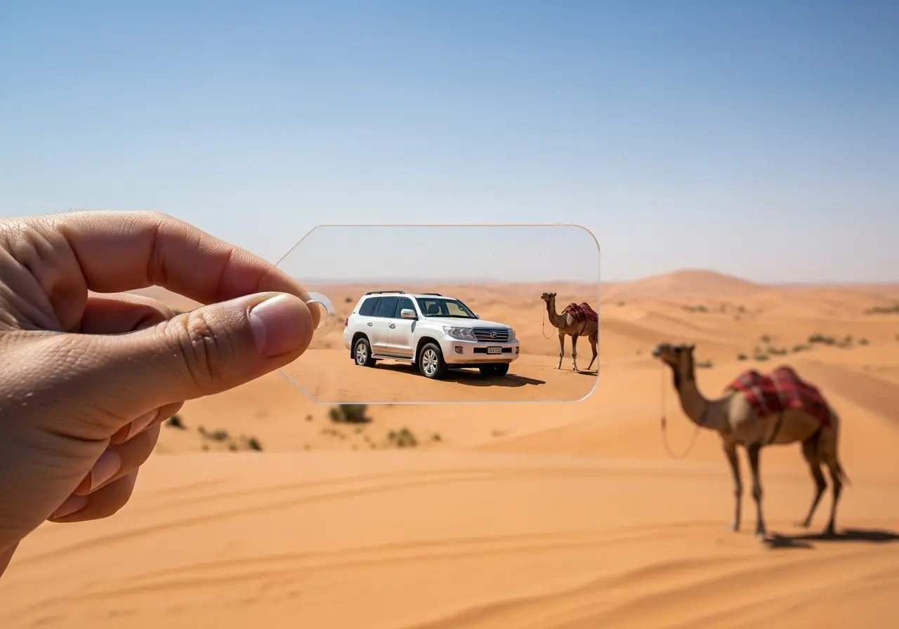 A transparent price tag illustrating a budget desert safari no hidden costs.