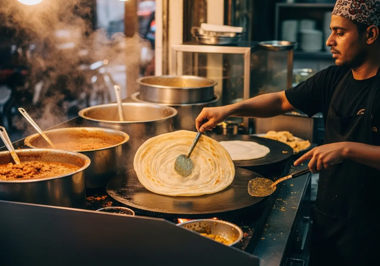 A chef cooking at one of the authentic Dubai local eateries in a non-touristy spot.