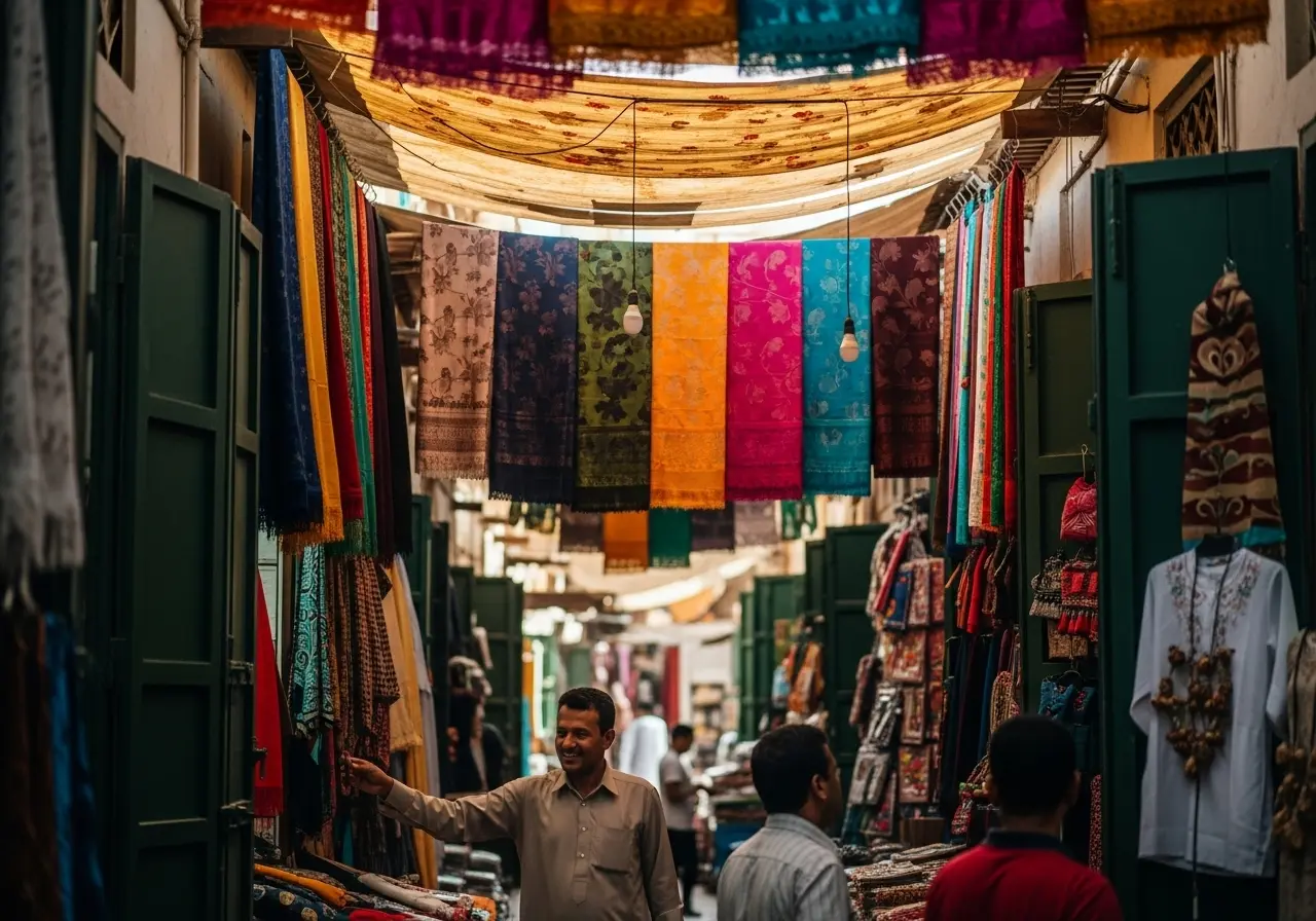 Exploring a vibrant alleyway on a Dubai hidden gems tour.